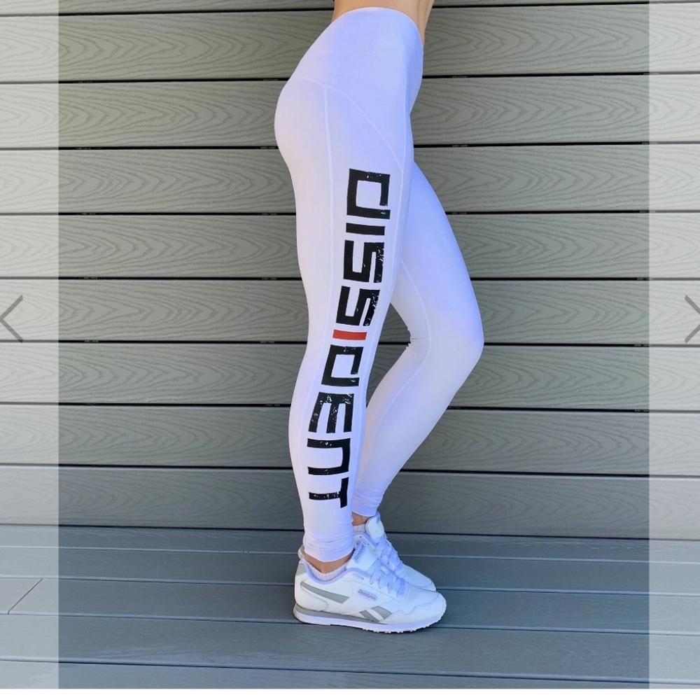 Dissident Gym Wear Contour Push-Up Leggings - WHITE Size SMALL